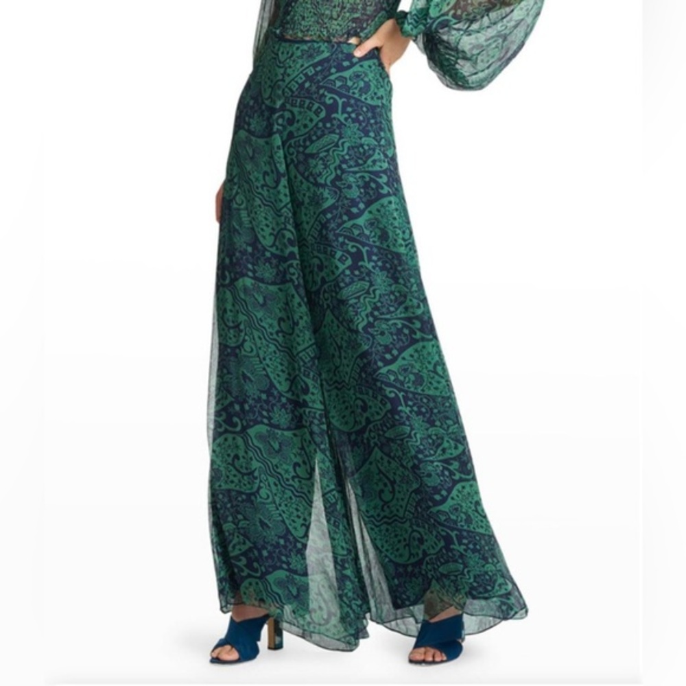 Sachin + Babi Navy and Green Patterned Pants